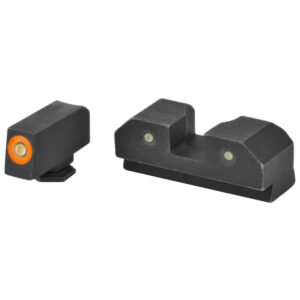 XS Sights R3D Night Sights | Fits Glock | Orange Front 3-Dot | Tritium | Black | GL-R014P-6N